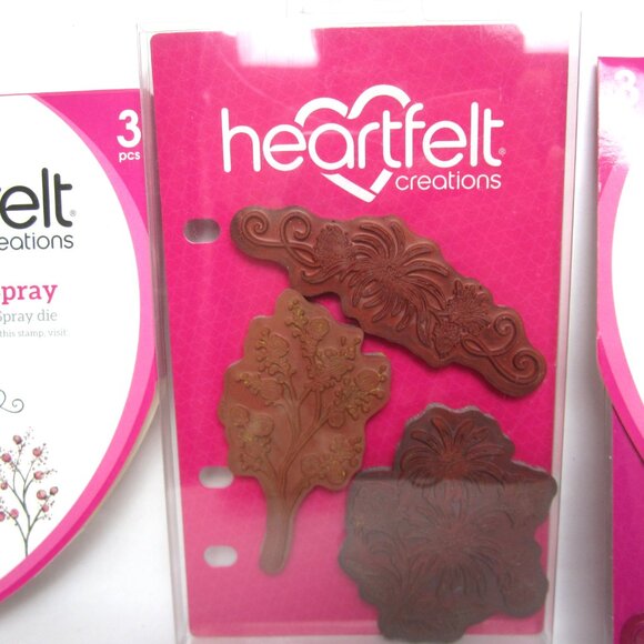 Heartfelt Creations Wild Aster Spray Cling Stamps & Craft Dies Pre-owned Floral - Picture 3 of 4